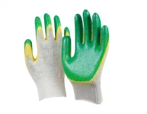 Перчатки трикотажные с двойной обливной ладонью из латекса